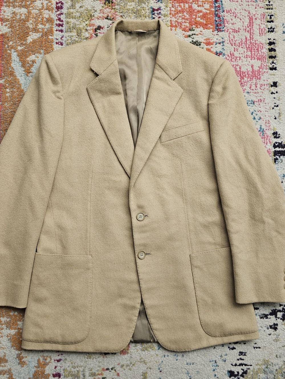 Crombie Scotland Wool Joseph Michienzi Creme Blazer Aberdeen Measures 40R Beige